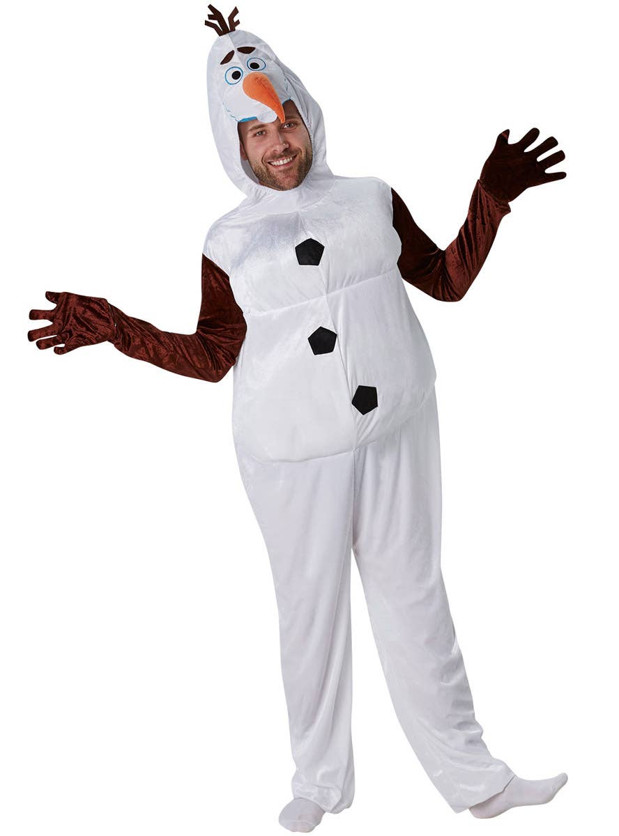 Image of Frozen Adults Olaf Snowman Fancy Dress Costume - Front View