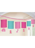 Image of One Wild Girl 1st Birthday Pink Paper Lantern Banner