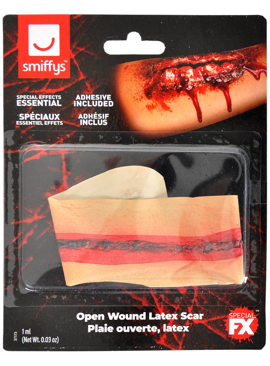 Image of Open Arm Wound Halloween Special Effects Prosthetic - Packaging Image