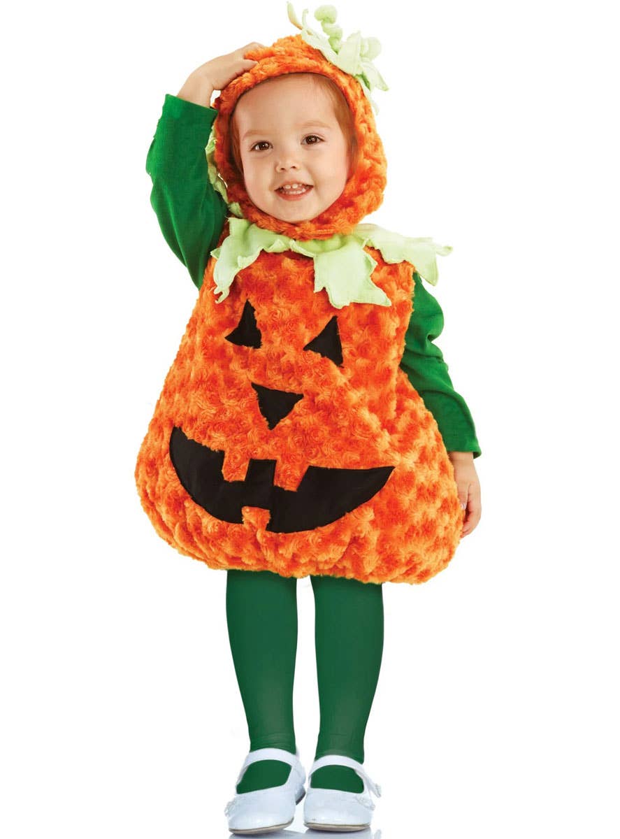 Image of Fluffy Orange Pumpkin Infant Baby Belly Costume