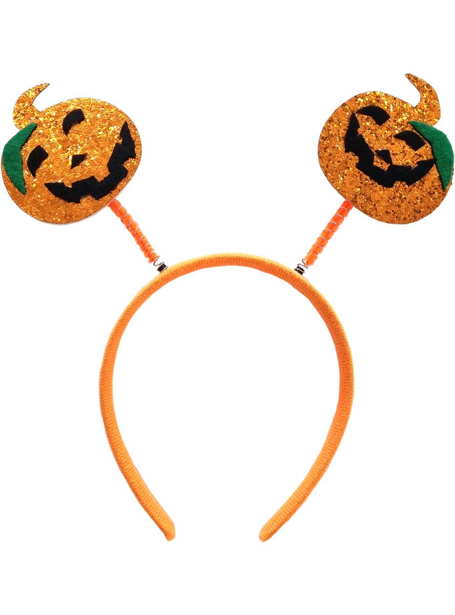 Image of Cute Orange Glitter Pumpkins Head Bopper Headband