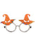 Image of Jewelled Orange Glitter Witch Hat Halloween Costume Glasses