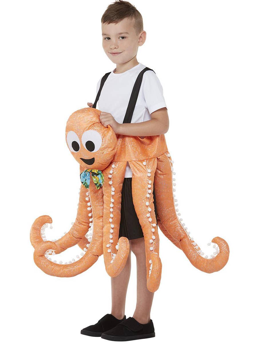 Image of Ride In Orange Octopus Kids Costume - Main Image