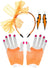 Image of 1980s Orange 3 Piece Costume Accessory Set