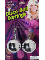 70s Disco Silver Disco Ball Earring for Women - Main Image