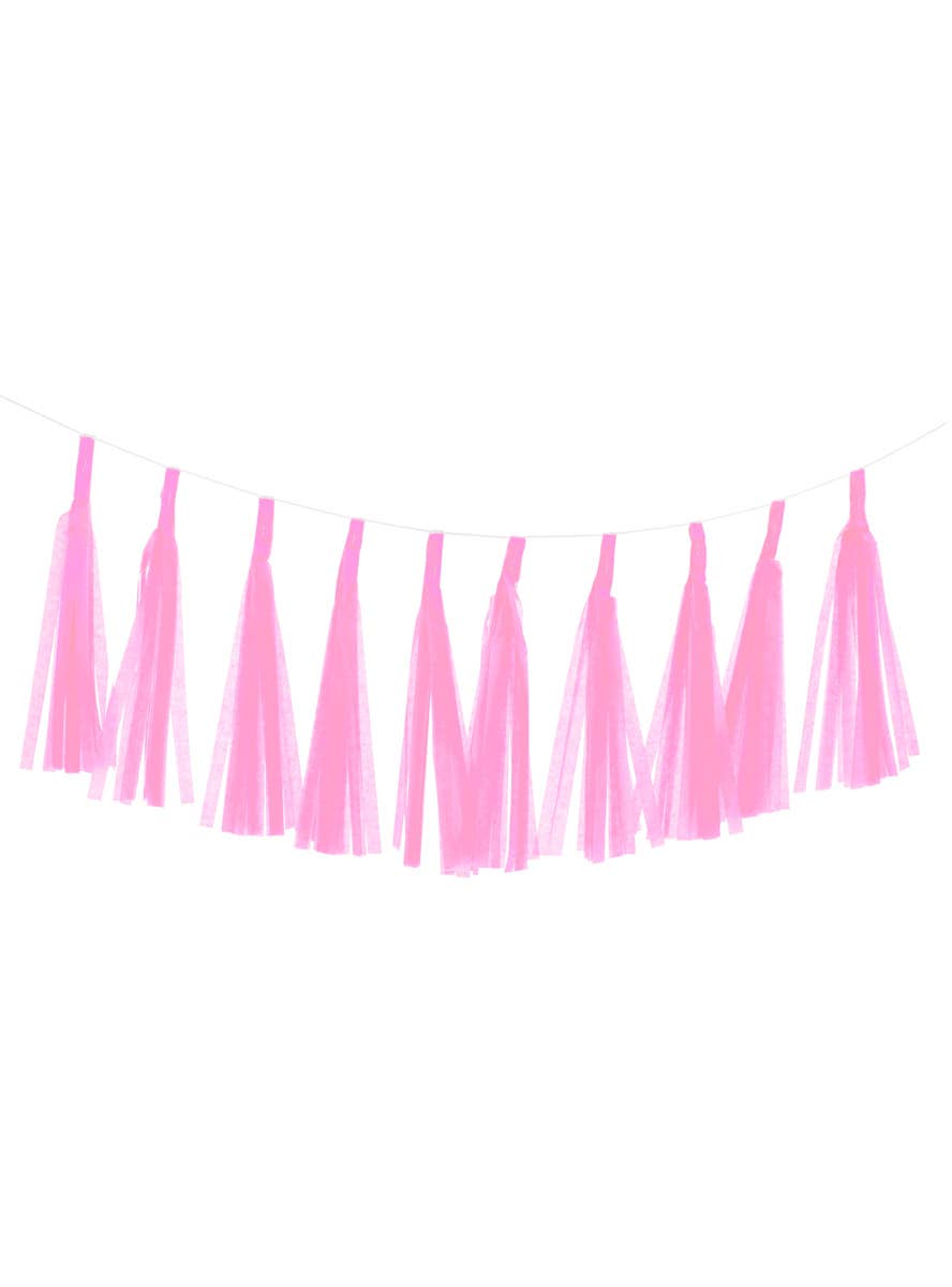 Image of Light Pink 9 Pack 35cm Of Decorative Paper Tassels - Main Image