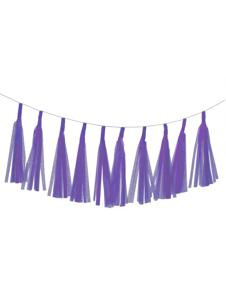 Image of Standard Purple 9 Pack 35cm Of Decorative Paper Tassels - Main Image