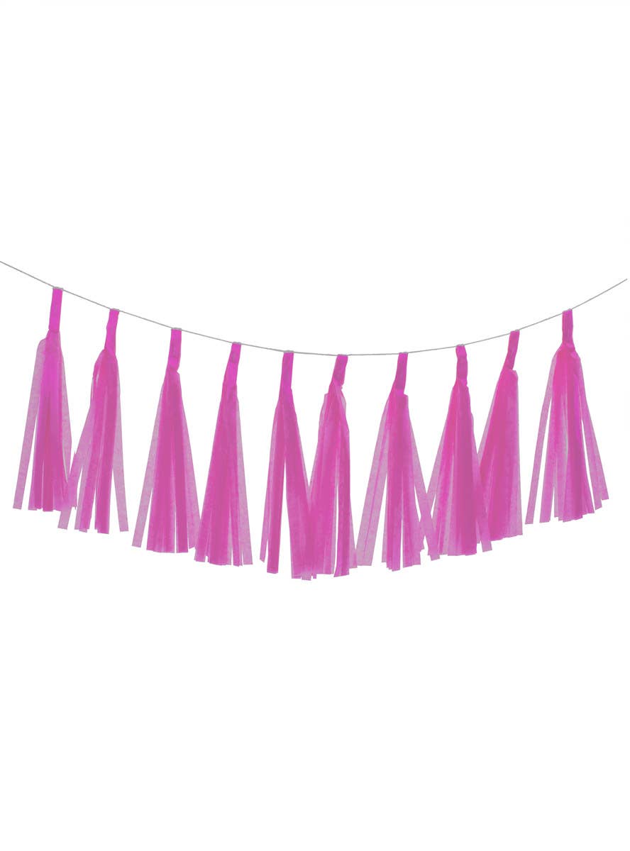 Image of Rose Pink 9 Pack 35cm Of Decorative Paper Tassels - Main Image