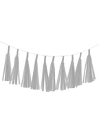 Image of Standard White 10 Pack 35cm Of Decorative Paper Tassels