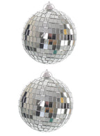 Image of Small 10cm Pack of 2 Mirrored Disco Ball Party Decorations