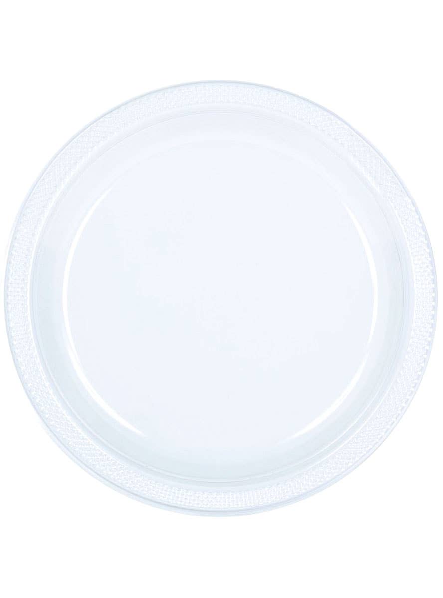 Image of Pack of 20 Reusable Clear Plastic 17cm Party Plates