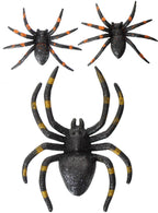 Image of Glittery Black and Orange Spiders Halloween Decoration