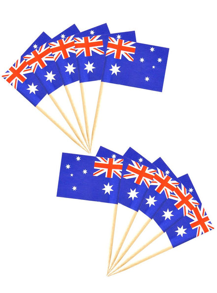 Image of Set of 50 Mini Australian Flag Toothpicks