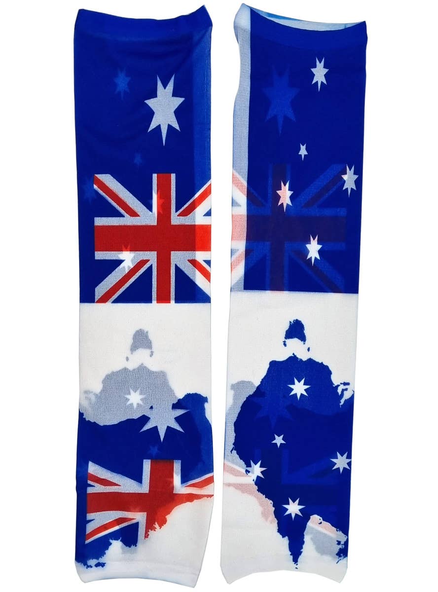 Image of Fake Aussie Flag Tattoo Sleeves Set of 2 - Alternate Image