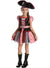 Girls Red and Black Pirate Fancy Dress Costume Main Image