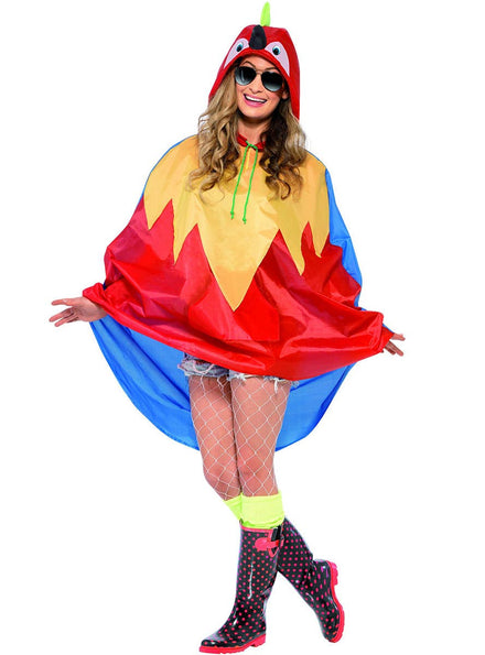 Image of Parrot Women's Party Animal Costume Poncho - Front Image