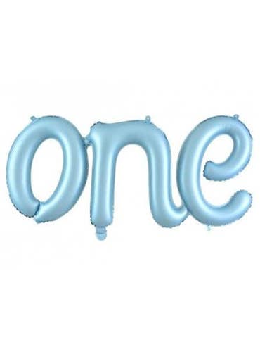 Image of One Pastel Matte Blue 110cm Air Fill Foil Balloon