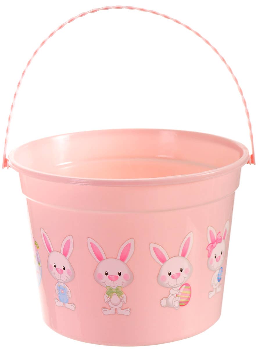 Image of Large Pastel Pink Easter Egg Hunt Party Bucket - Front View