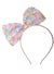 Image of Large Pastel Rainbow Sequin Bow Costume Headband