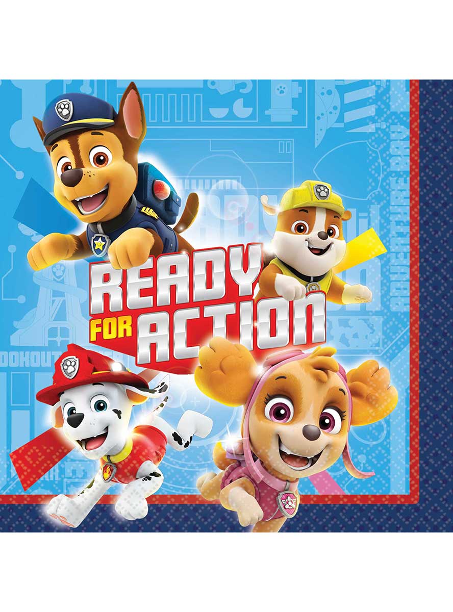 Image Of Paw Patrol 16 Pack Beverage Napkins