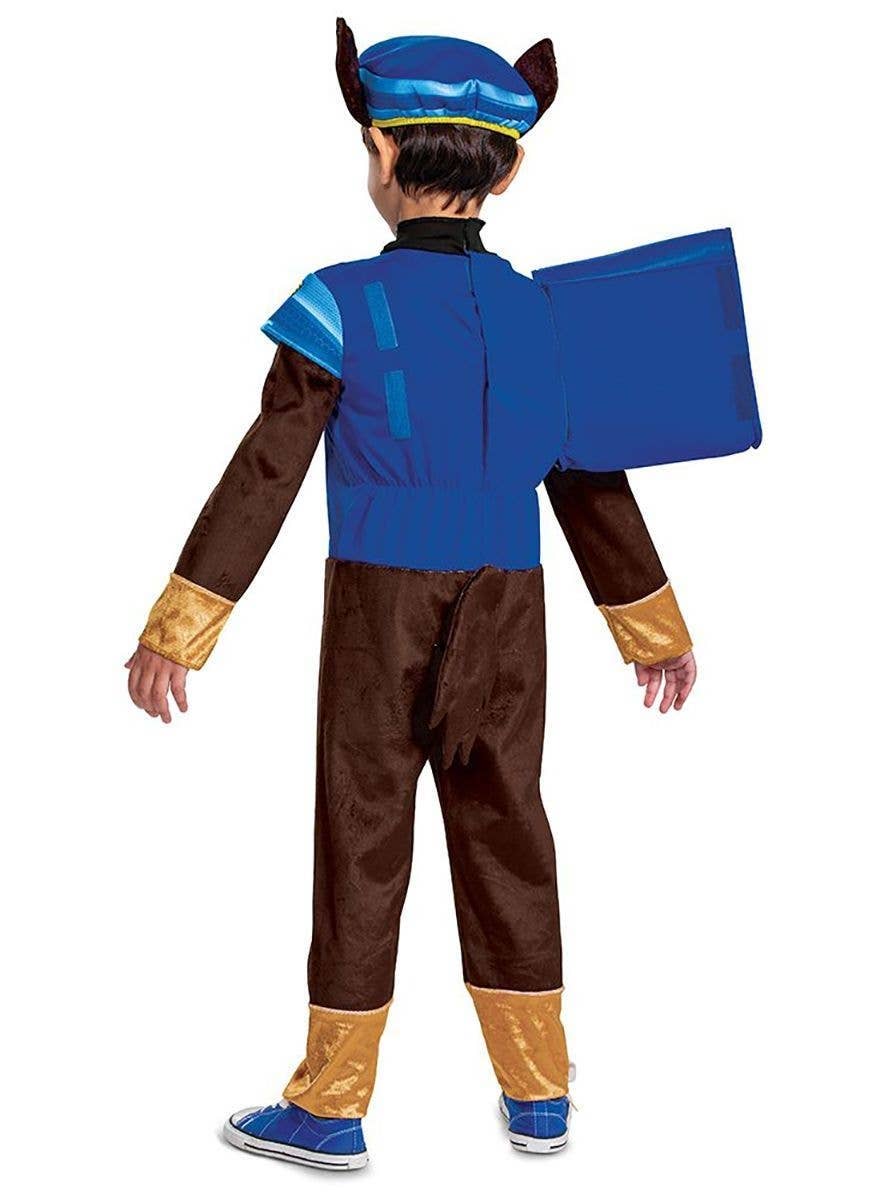 Image of Paw Patrol Boy's Deluxe Chase Costume - Alternate Back View