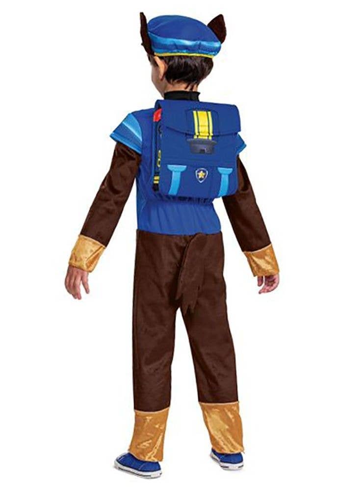 Image of Paw Patrol Boy's Deluxe Chase Costume - Back View