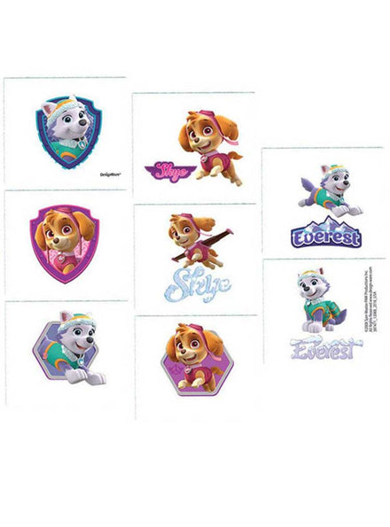 Image Of Paw Patrol Pink Temporary Tattoos Party Favours