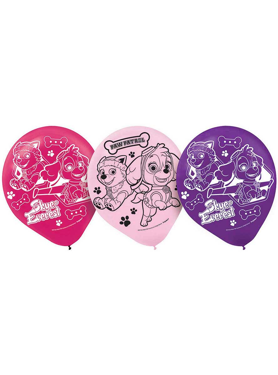 Image Of Paw Patrol Pink 6 Pack Party Balloons