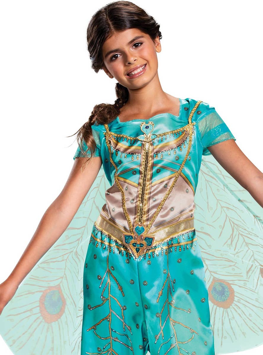 Deluxe Girls Princess Jasmine Dress Up Close Image