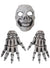 Skeleton Hands and Human Skull Mask Halloween Set