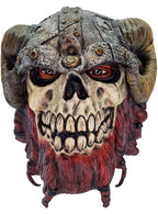 Red Beard Skeleton Viking Full Head Latex Mask - Main Image