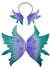 Blue and Green Deluxe Latex Fairy Wings and Headpiece Costume Accessory Set - Main View