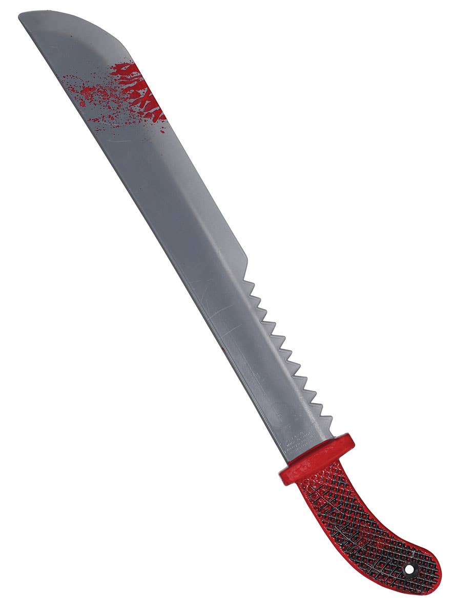 Long Realistic Look Bloody Machette Costume Weapon - Alternative Image