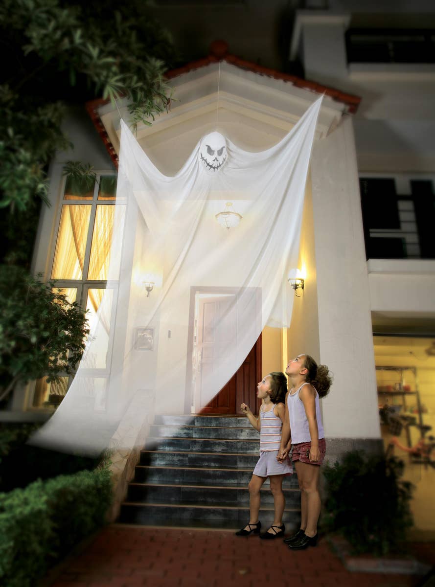 Spooky Hanging White Ghost Halloween Decoration - Alternative Image