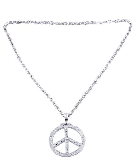 70 Dress Up Deluxe Hippie Peace Sign Necklace Costume Accessory - Main Image