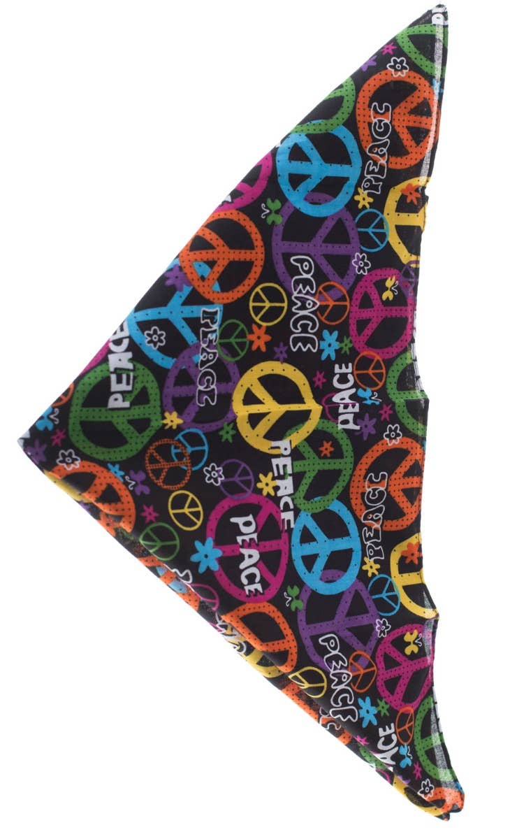 Rainbow 70's Hippie Peace Signs  Costume  Bandana - Main Image