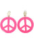 Image of Clip-on Pink 70s Peace Sign Hippie Costume Earrings