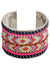 Image of Pretty Pink and Black 70's Boho Wrist Cuff Costume Bracelet
