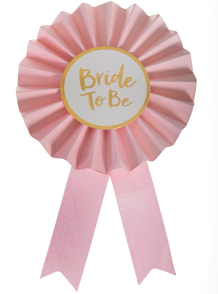 Image of Pretty Pink and Gold Bride to Be Hen's Night Badge - Main Image