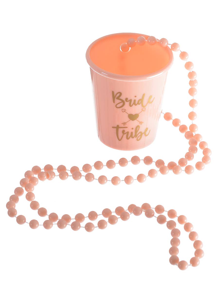 Image of Bride Tribe Pink Shot Glass Beaded Necklace  - Alternate Image