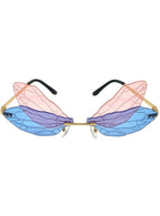 Image of Cute Blue and Pink Butterfly Fairy Wings Costume Glasses