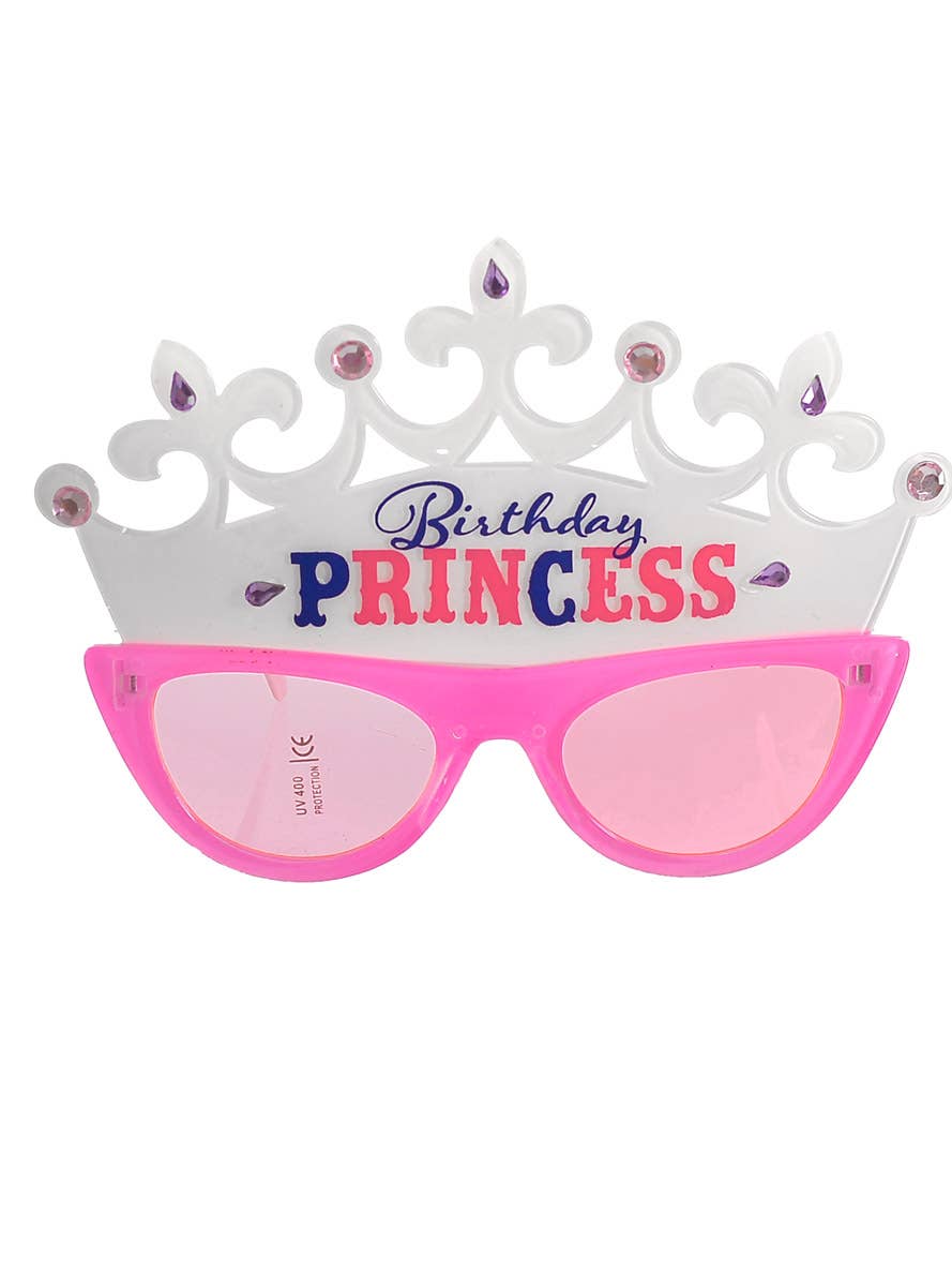 Image of Novelty Pink Birthday Princess Costume Glasses - Main Image