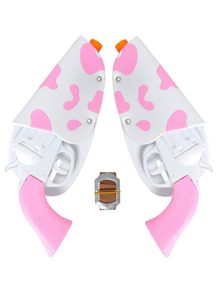 Image of Cowgirl Pink and White Costume Guns and Holster Set