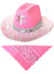 Image of Wild West Pink Cowgirl Hat and Bandanna Set
