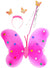 Image of Cute Pink Girls Butterfly Fairy Wings Accessory Kit