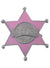 Image of Novelty Silver and Pink Metal Sheriff Costume Badge - Main Image