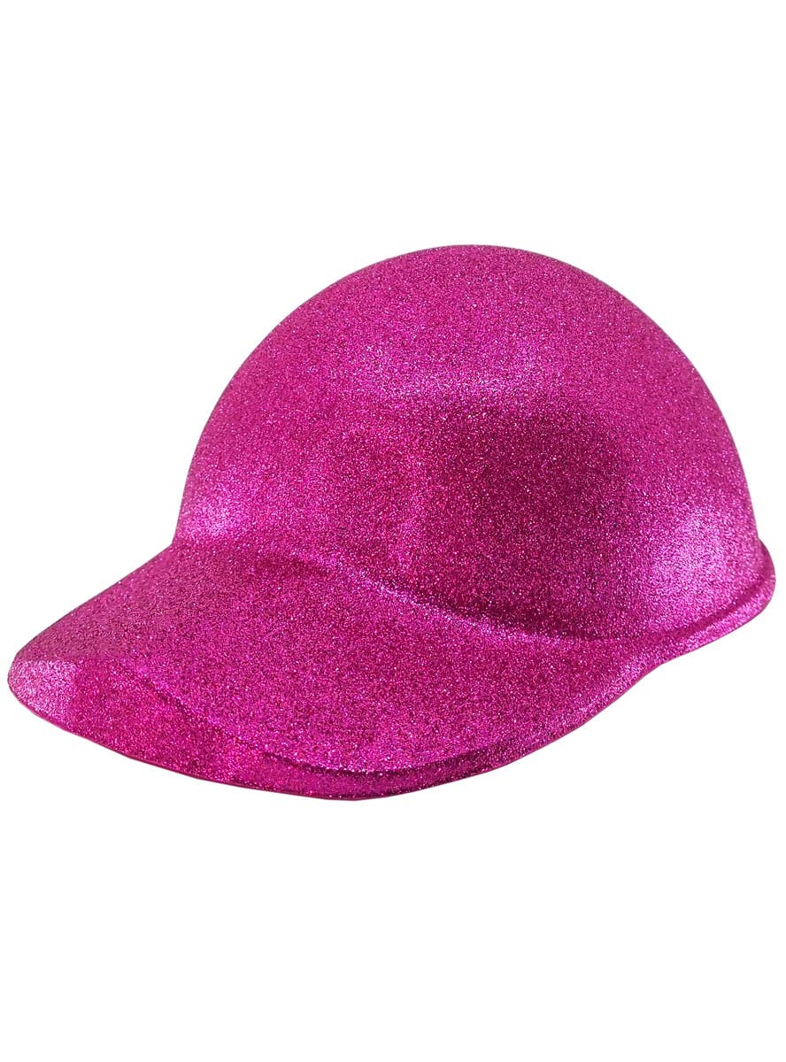 Novelty Pink Glitter Jockey Cap Costume Hat