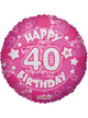 Image of Pink Holographic 46cm 40th Birthday Balloon