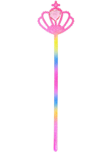 Image of Bright Rainbow Glitter Costume Wand with Jewel