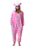 Image of Plush Pink Star Print Adult's Unicorn Costume Onesie - Front View